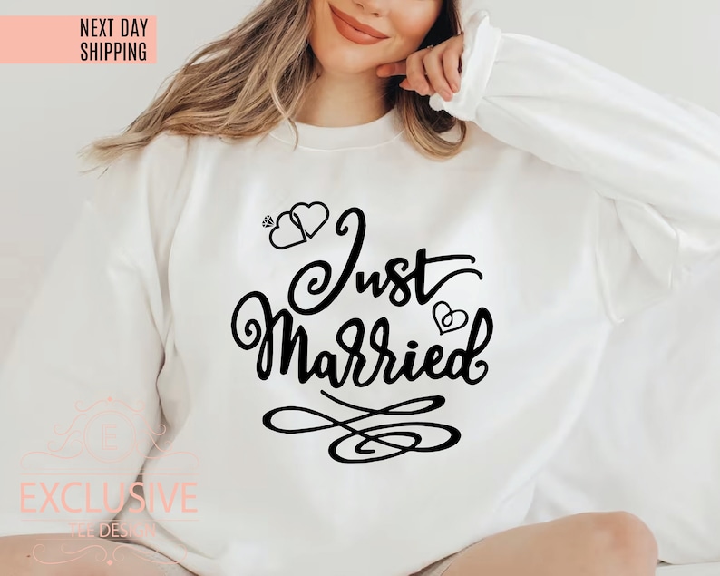 Just Married Sweatshirt, Bride Sweatshirt, Couple Sweatshirt, Gift for