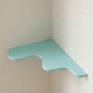 Juego de estantes de esquina / Estante de esquina ondulado / Juego de estantes con forma de gota / Decoración estética para habitaciones / Estantes de esquina flotantes imagen 4