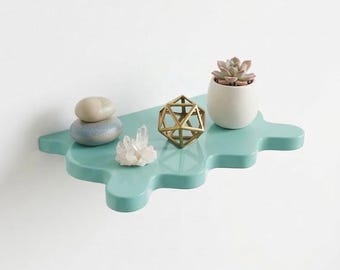 Estantería de pared ondulada / Estantería estética / Estantería con forma de mancha / Estantería con forma de garabato / Decoración de pared original / Estantería flotante / Estantería hecha a mano