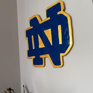 Handmade Notre Dame Fighting Irish Resin Art: College Football Decor, Man Cave Wall Art