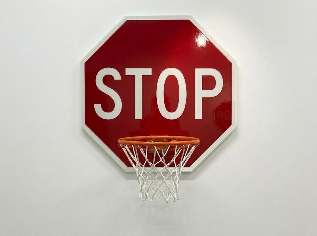 Stop Sign Basketball Hoop | Wall Mounted Mini Hoop | Street Sign Decor ...