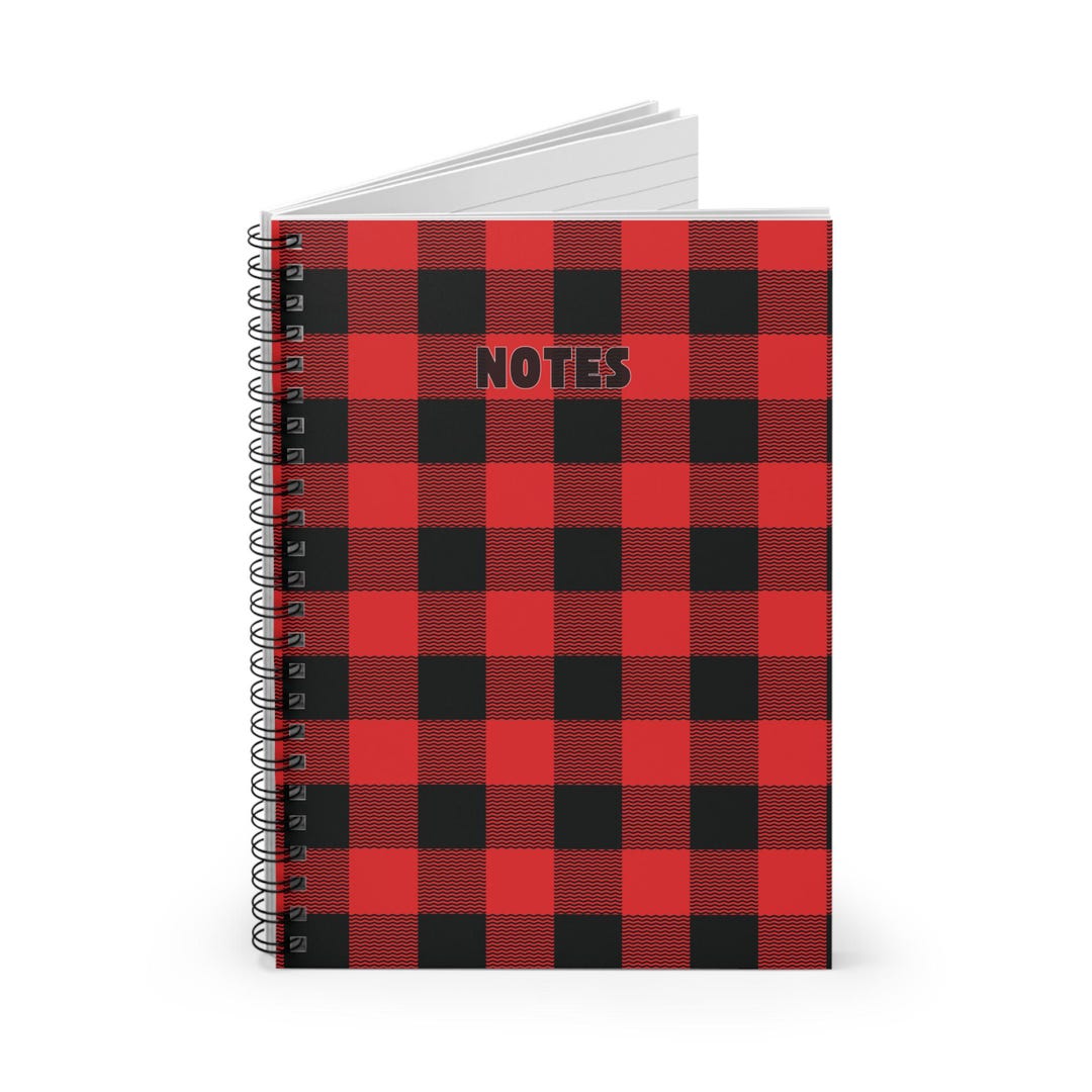 Red Buffalo Plaid Notebook | Spiral Ruled Journal, Buffalo Check, Log ...