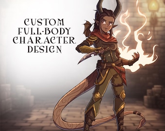 Ilustración de personaje de D&D: Ilustración personalizada de cuerpo completo