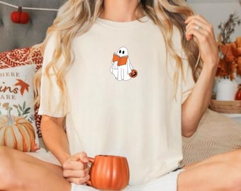 Bookish Ghost Halloween Tee, Y2k, Halloween Vintage shirt, 90s Y2k Gothic Tee for Girls, Retro Spooky Season Baby Tee