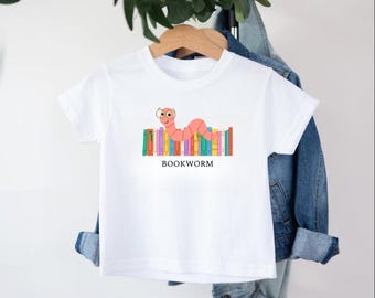 Bookworm Kid's Tee, Book Lover Gift, Reading Lover Shirt, Bookish Tee, Personalized Gift for Her, Booktok Merch, Back to School