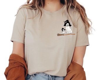 French Bulldog Halloween Tee, Frenchie, Y2k, Halloween Vintage, 90s, Retro Spooky Season Baby Tee, PSL, Pumpkin Spice, Coffee, Spooky Season