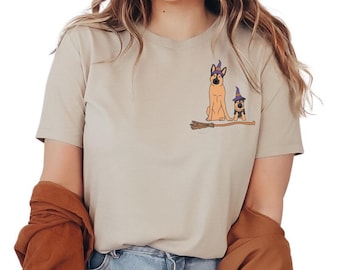 German Shepard Halloween Tee, Y2k, Halloween Vintage, 90s, Retro Spooky Season Baby Tee, PSL, Pumpkin Spice, Coffee, Spooky Season