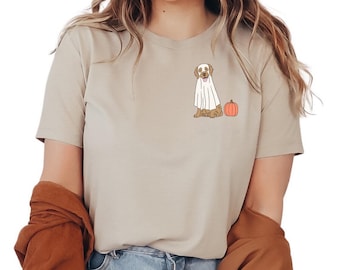 Golden Retriever Halloween Tee, Y2k, Halloween Vintage, 90s, Retro Spooky Season Baby Tee, PSL, Pumpkin Spice, Coffee, Spooky Season