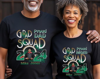 Personalized Grad Squad Family shirt, graduate photo shirt, finally done shirt, custom graduate tee, graduation 2024, class of 2024 shirt,