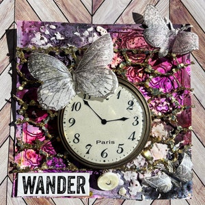 Handmade Mixed Media  Art For Art Journals Or Framing - Wander