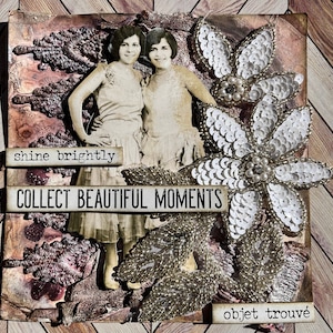 Handmade Mixed Media Vintage Art For Art Journals Or Framing