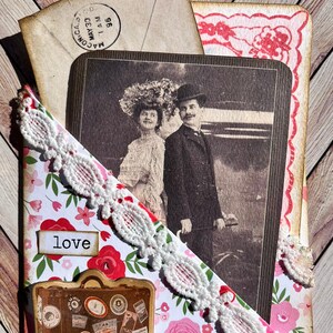 Vintage Style Pockets with Ephemera For Art Journals