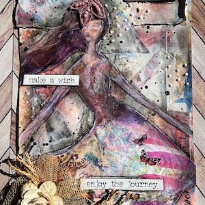 Handmade Mixed Media  Art For Art Journals Or Framing