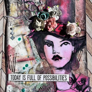 Handgemachte Mixed Media Kunst für Kunstjournale oder Rahmung
