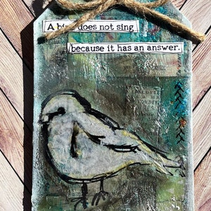 Handmade Mixed Media  Large Tag Art For Art Journals