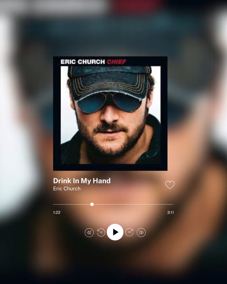 Eric Church Drink in My Hand Poster, Country Music Print, Eric Church Wall Art, Digital Download