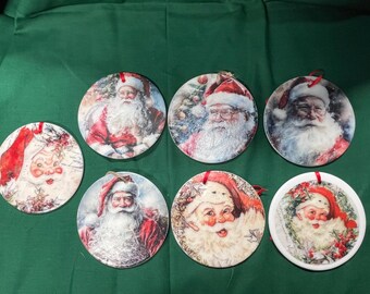 ヴィンテージのクリスマスサンタクロースの磁器製オーナメント - Etsy 日本