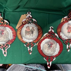 Vintage wooden Christmas children ornaments