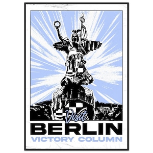 Victory Column Berlin Art Print – Siegessäule Poster | Berlin Travel Wall Art | Minimal Landmark Illustration | Germany Home Decor