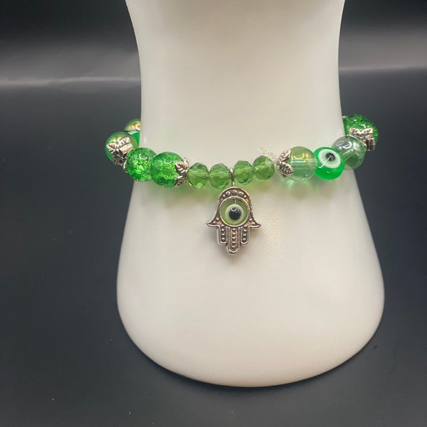 Evil Eye Bracelets for Christmas Gifts, Bracelets For Women,  Protection Bracelets, Beaded evil eye, Meditation Gifts, Stretchy Cord