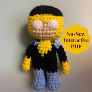 Patrón de ganchillo Invencible / Llavero Mini Mark / Llavero Invencible / Patrón de ganchillo interactivo Invencible