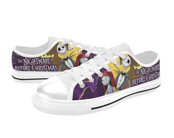 The Nightmare Before Christmas Lowtop Sneakers, Canvas printed Shoes For Kids and Adults Unisex