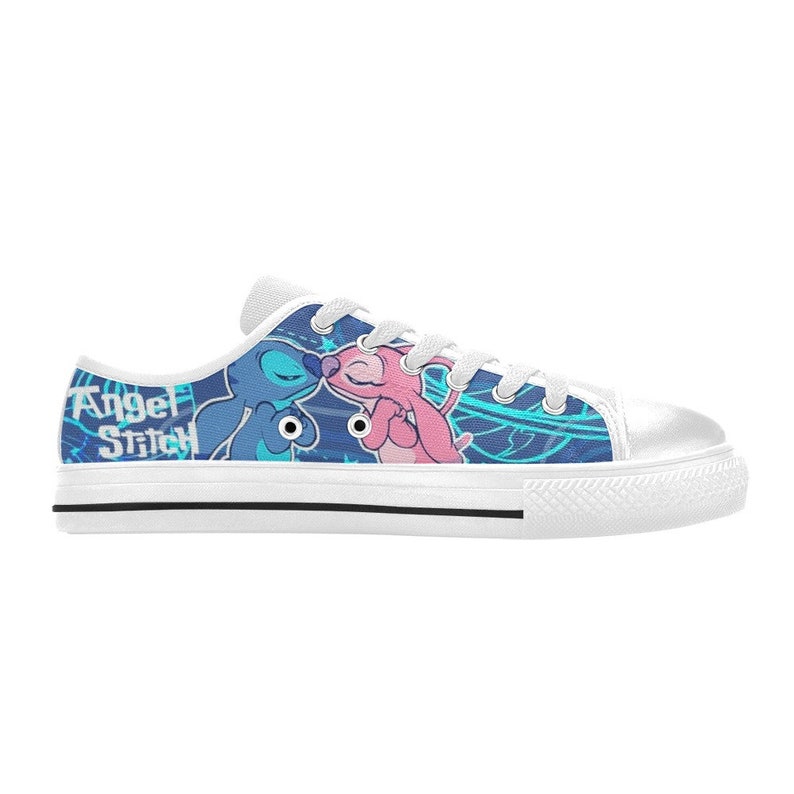 Lilo & Stitch Low Top Shoes Sneakers Canvas Custom Shoes White Sole