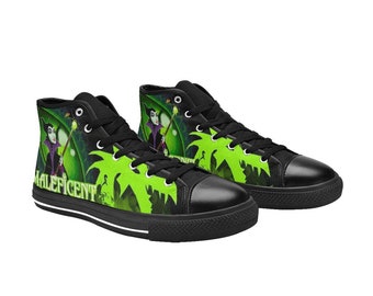 Maleficent Hi Top Sneakers, canvas bedrukte schoenen voor kinderen en volwassenen