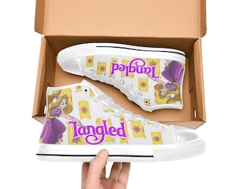 Tangled High Top Shoes Sneakers Canvas Custom Shoes ( No Box )
