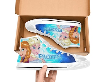 Buty za kostkę z motywem Krainy Lodu Elsy i Anny, trampki, płócienne, na zamówienie