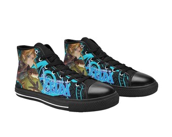 The Legend of Zelda Hi Top Sneakers, Canvas printed Shoes For Kids and Adults