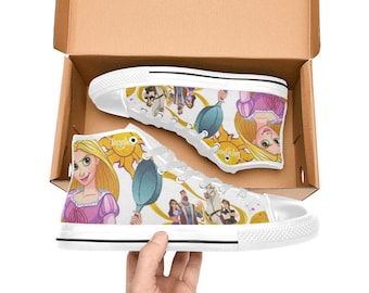 Tangled High Top Shoes Sneakers Canvas Custom Shoes ( No Box )