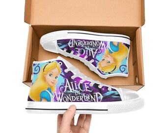 Alice in Wonderland High Top Shoes Sneakers Canvas Custom Shoes