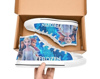 Buty za kostkę z motywem Krainy Lodu Elsy i Anny, trampki, płócienne, na zamówienie