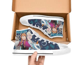 Buty za kostkę z motywem Krainy Lodu Elsy i Anny, trampki, płócienne, na zamówienie