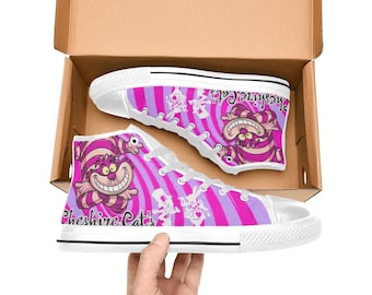 Cheshire Cat Alice in Wonderland High Top Shoes Sneakers Canvas Custom Shoes