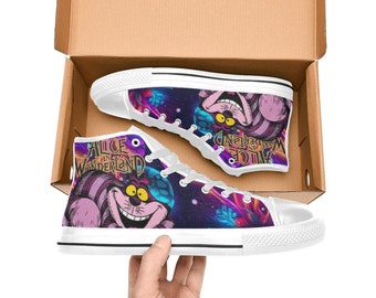 Alice im Wunderland Grinsekatze High Top Schuhe Sneakers Canvas Custom Schuhe