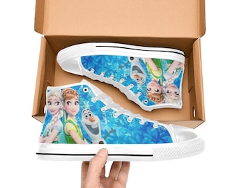 Buty za kostkę z motywem Krainy Lodu Elsy i Anny, trampki, płócienne, na zamówienie