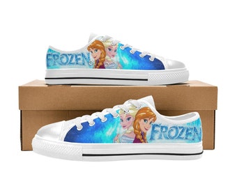 Frozen Elsa and Anna Low Top Shoes Sneakers Canvas Custom Shoes