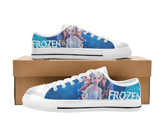 Frozen Low Top Sneakers, Canvas printed Shoes For Kids and Adults