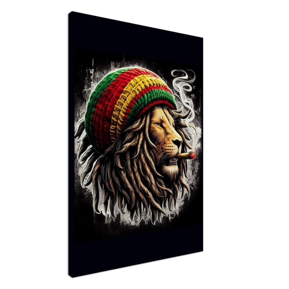 Smoking Lion Print