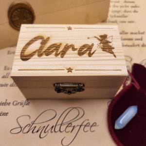 Conjunto de hadas chupete | Caja para chupete, gema y carta personal