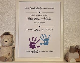 Poster Kinder Handabdrücke | Kinderzimmer Dekoration | DIN A3 | Digitaler Download