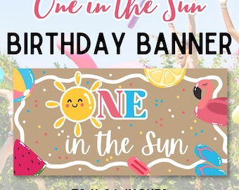 One in the Sun 1st Birthday Girlanden Vorlage: Sommer Pool Party (Digitaler Download)