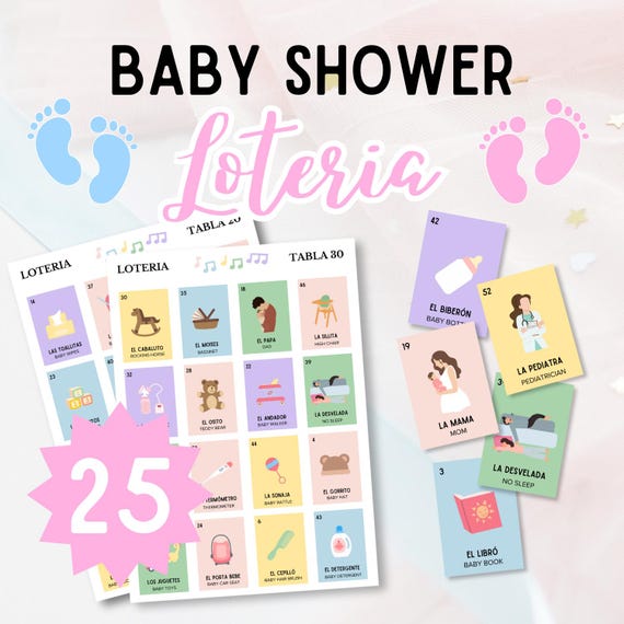 → View on Etsy: Bilingual Baby Shower Loteria: 25 Unique Boards (Digital Download) Bilingual Baby Shower Loteria: 25 Unique Boards (Digital Download)