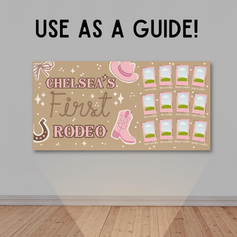 First Rodeo Banner First Rodeo Birthday Banner | Pink Cowgirl, Photo Frames (digital ...