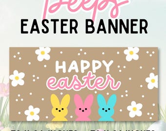 Peeps Easter Banner: Happy Easter Classroom Decoration (Digital Download)
