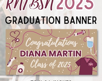 Editable Nurse Graduation Banner Template: Class of 2025 (Digital Download)