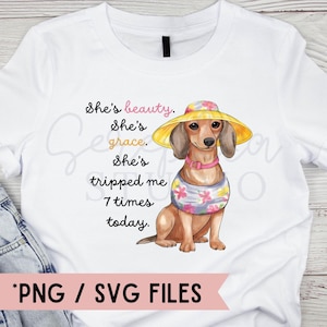 Dackel Shirt Motiv | Aquarell Pinselstrich Trend | Dackel Geschenk für Frauen, Dottie Shirt | PNG- und SVG-Datei | Digitaler Download