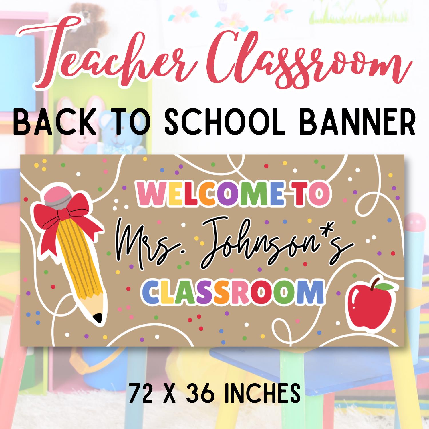 Editable Welcome Classroom Teacher Banner Template | Customizable Back to School Banner | Instant Download | Printable or Hand-Paint